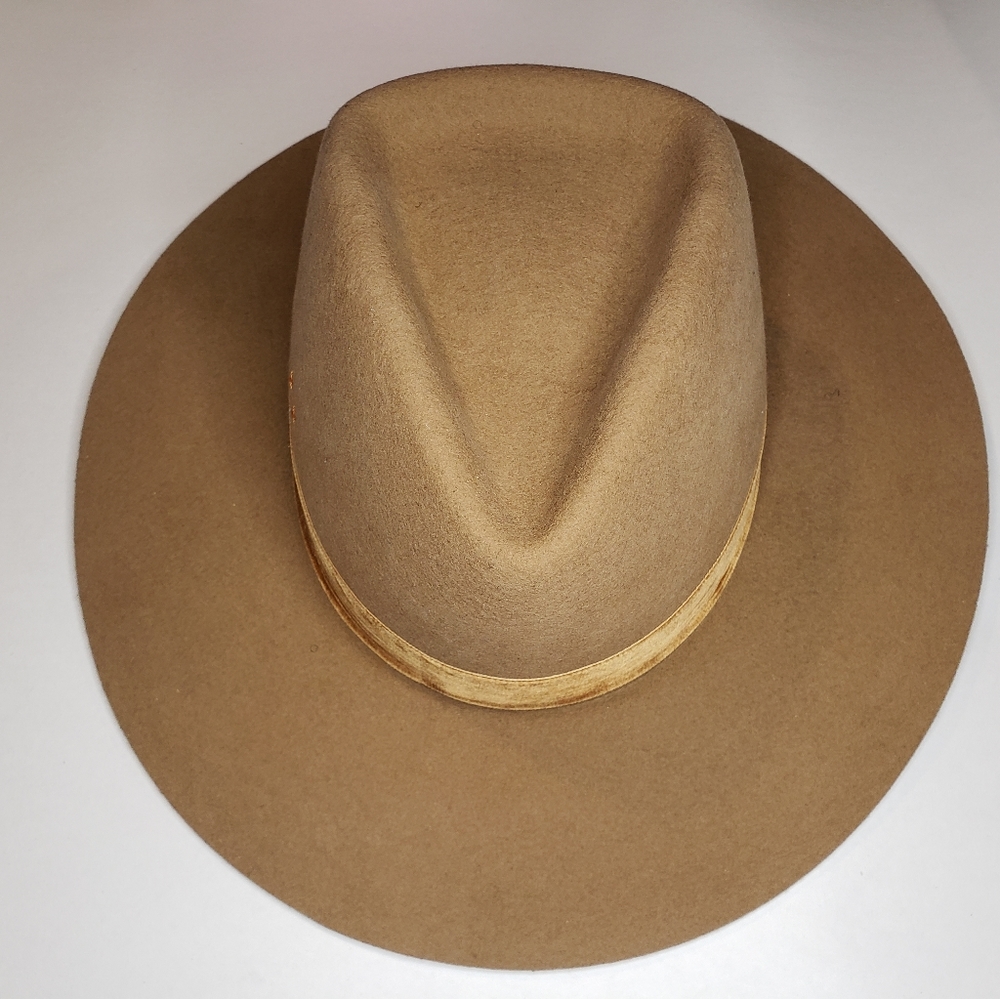Lack Of Color Benson Tri Wide Brim Fedora Hat, Beige, Size XXL